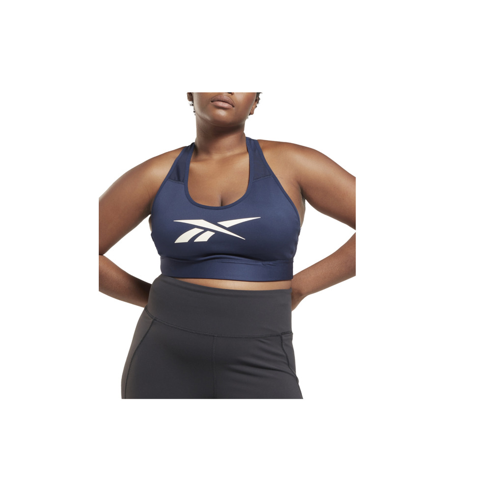 Reebok Lux Vector Medium Impact Racerback Bra Vector Navy Plus Size 4X